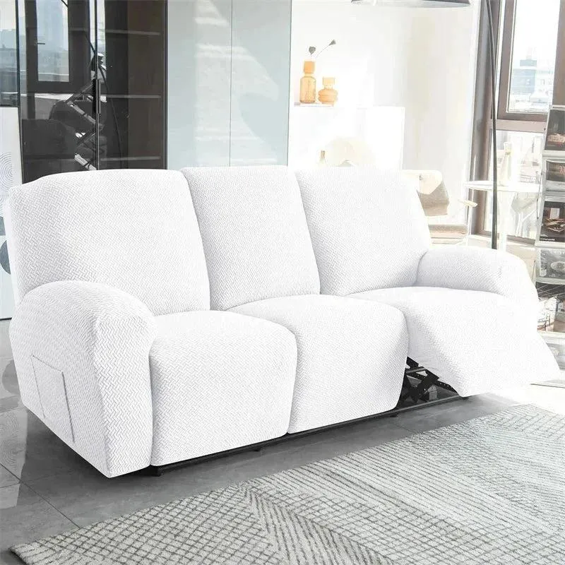 Housse pour fauteuil relax avec repose-pieds mécanique velours damassé