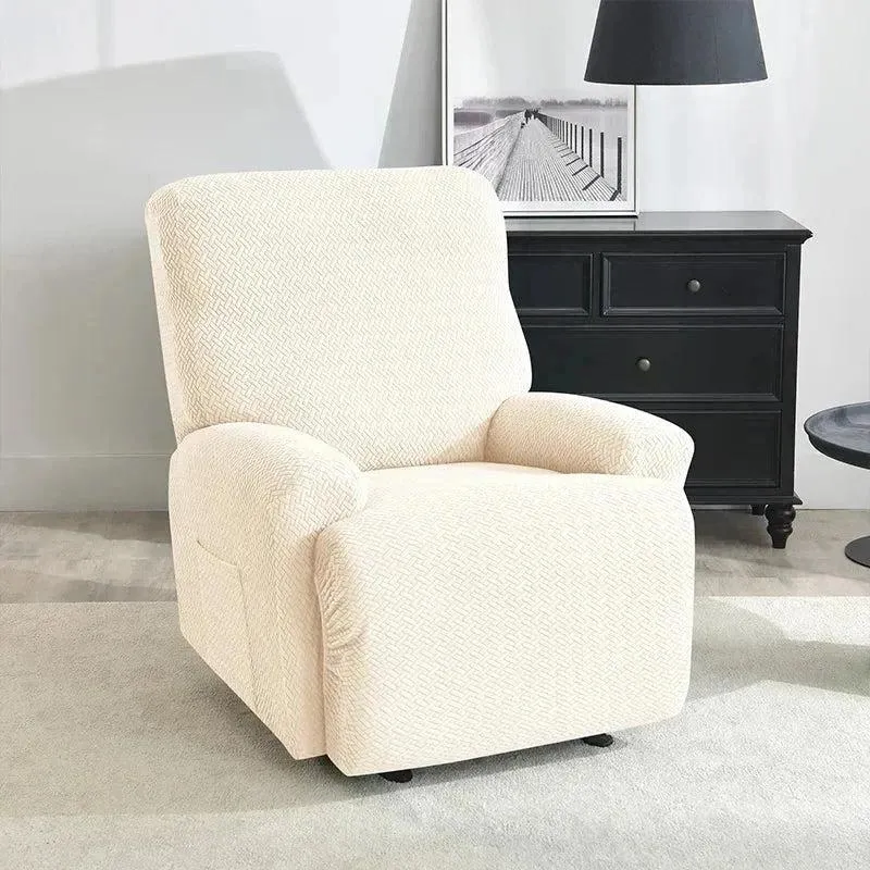 Housse pour fauteuil relax avec repose-pieds mécanique velours damassé