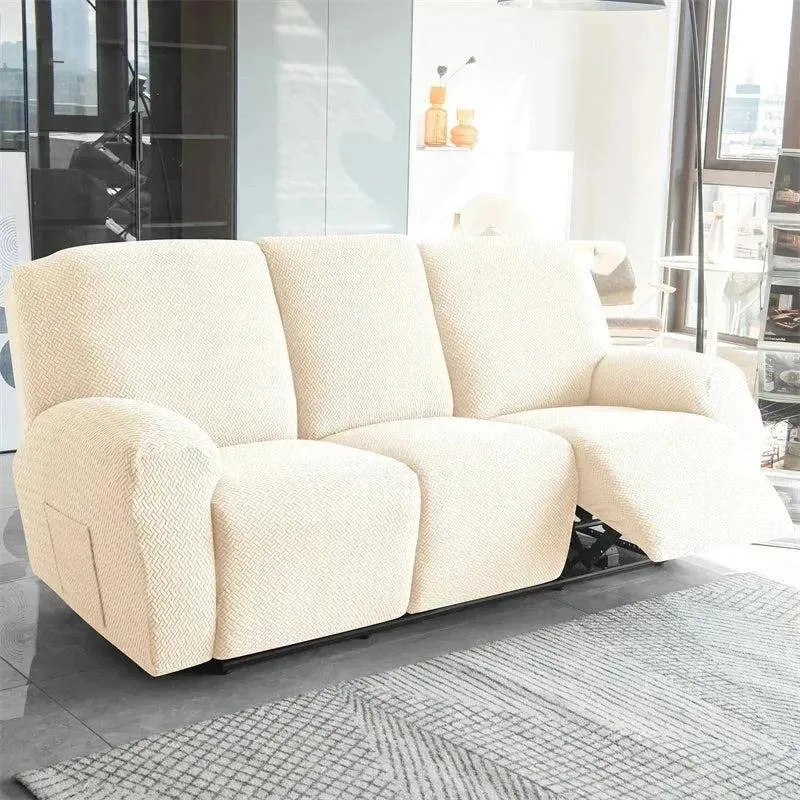 Housse pour fauteuil relax avec repose-pieds mécanique velours damassé