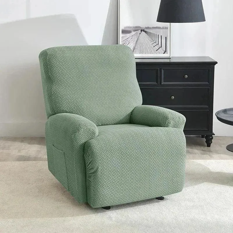 Housse pour fauteuil relax avec repose-pieds mécanique velours damassé