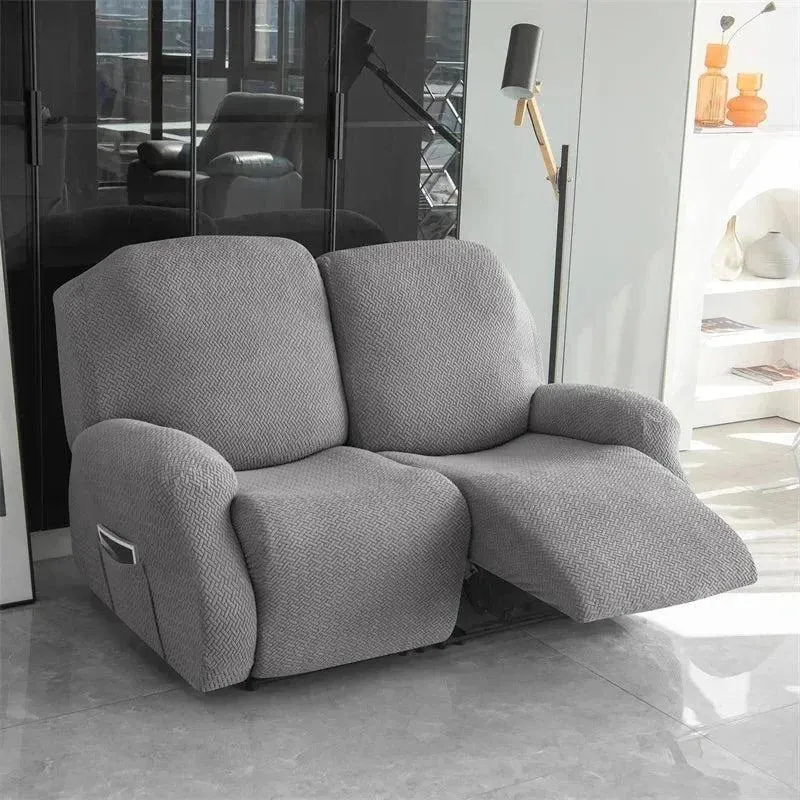 Housse pour fauteuil relax avec repose-pieds mécanique velours damassé