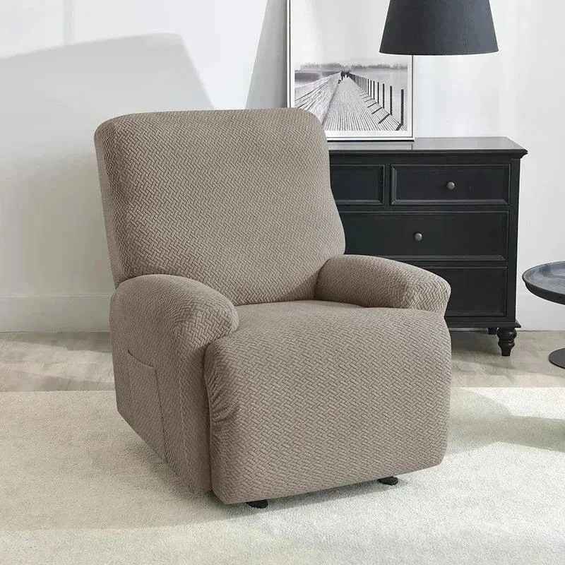 Housse pour fauteuil relax avec repose-pieds mécanique velours damassé