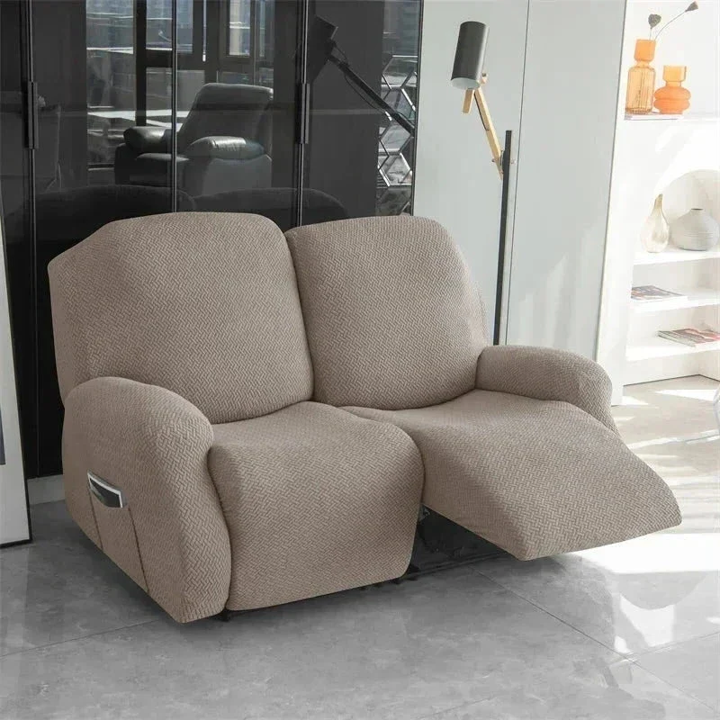 Housse pour fauteuil relax avec repose-pieds mécanique velours damassé