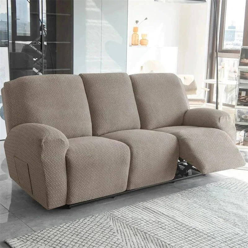 Housse pour fauteuil relax avec repose-pieds mécanique velours damassé