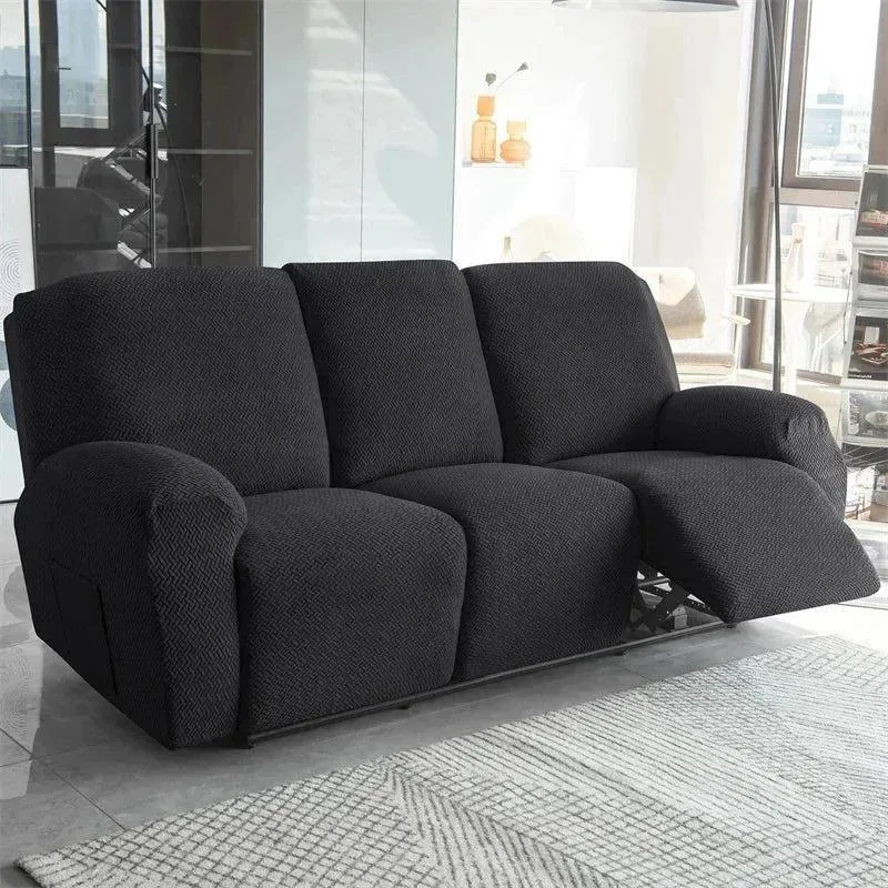 Housse pour fauteuil relax avec repose-pieds mécanique velours damassé