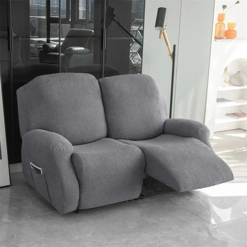 Housse pour canapé relax avec repose-pieds mécanique velours damassé
