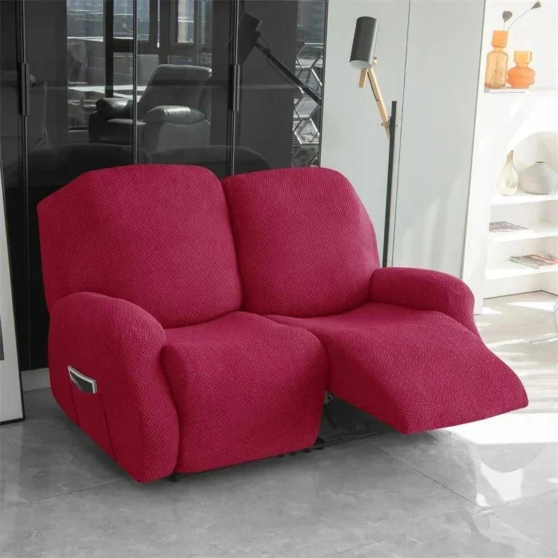 Housse pour canapé relax avec repose-pieds mécanique velours damassé