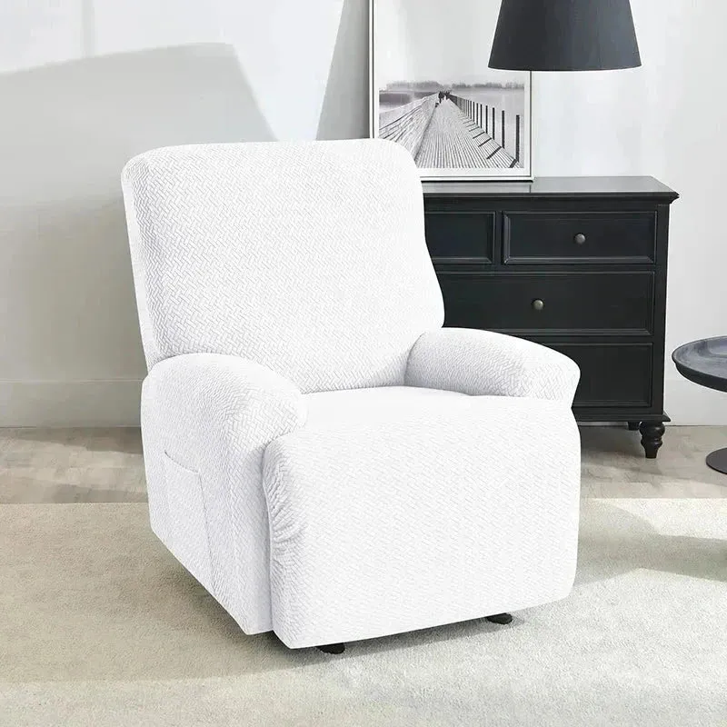 Housse pour canapé relax avec repose-pieds mécanique velours damassé