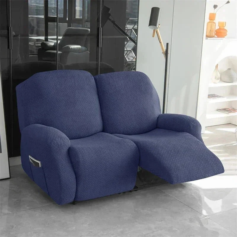 Housse pour canapé relax avec repose-pieds mécanique velours damassé