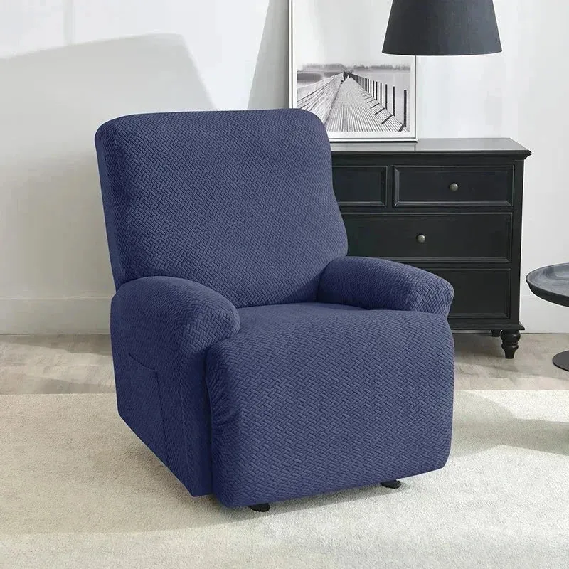 Housse pour canapé relax avec repose-pieds mécanique velours damassé