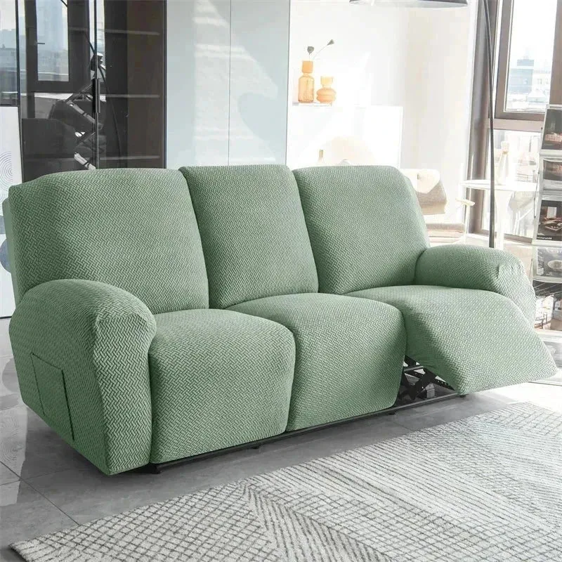 Housse pour canapé relax avec repose-pieds mécanique velours damassé