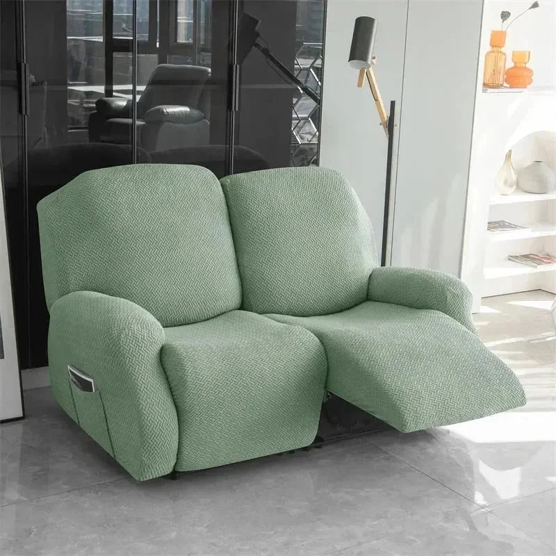 Housse pour canapé relax avec repose-pieds mécanique velours damassé
