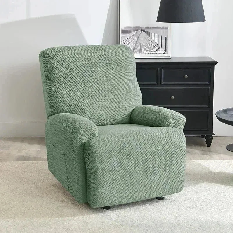 Housse pour canapé relax avec repose-pieds mécanique velours damassé