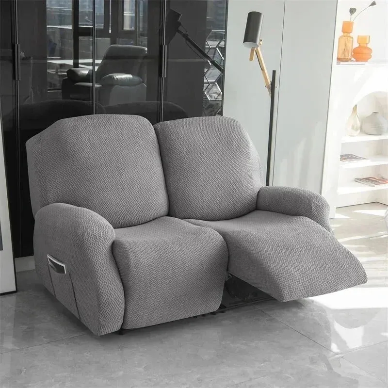 Housse pour canapé relax avec repose-pieds mécanique velours damassé