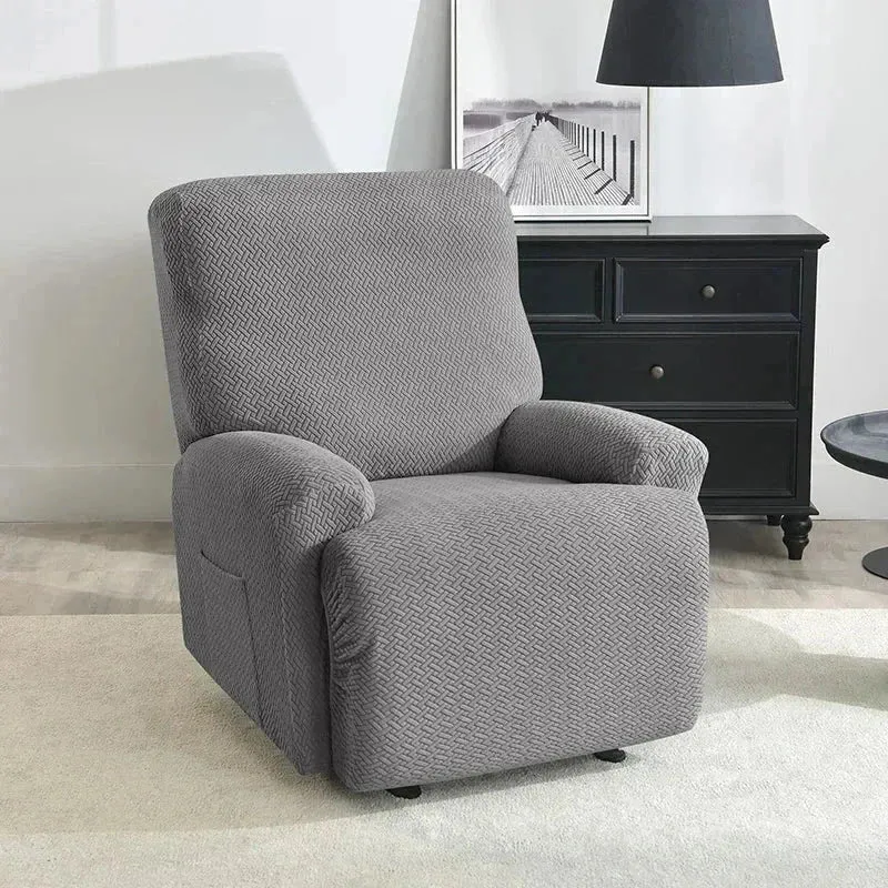 Housse pour canapé relax avec repose-pieds mécanique velours damassé