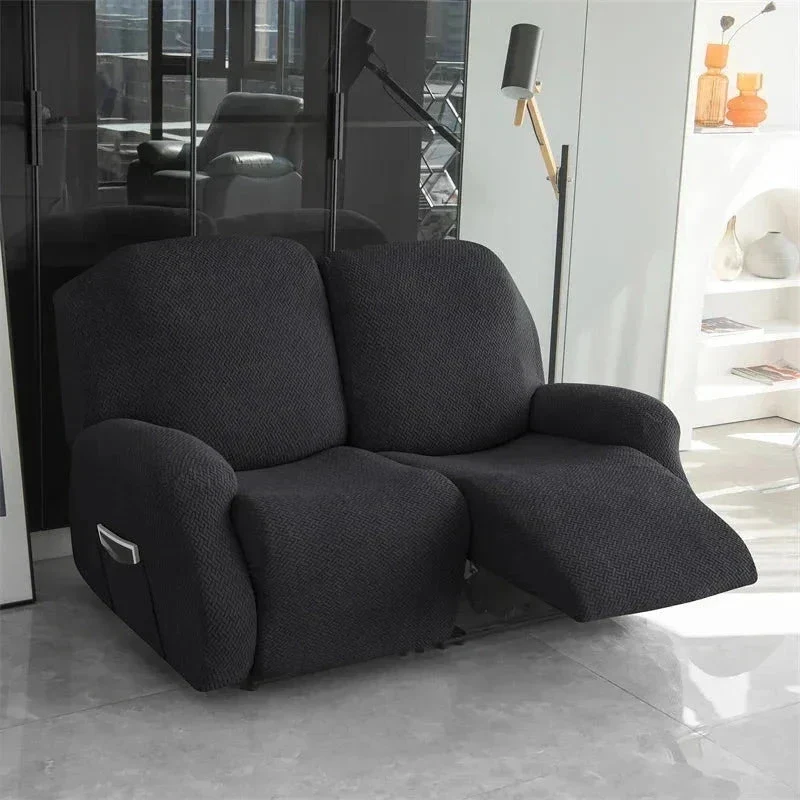 Housse pour canapé relax avec repose-pieds mécanique velours damassé