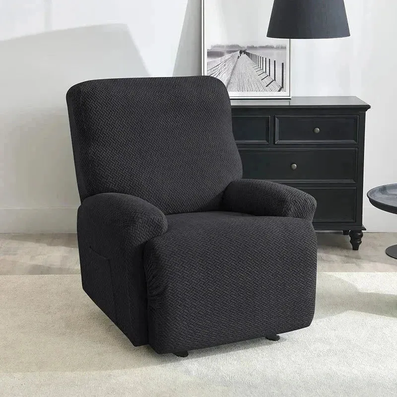 Housse pour canapé relax avec repose-pieds mécanique velours damassé