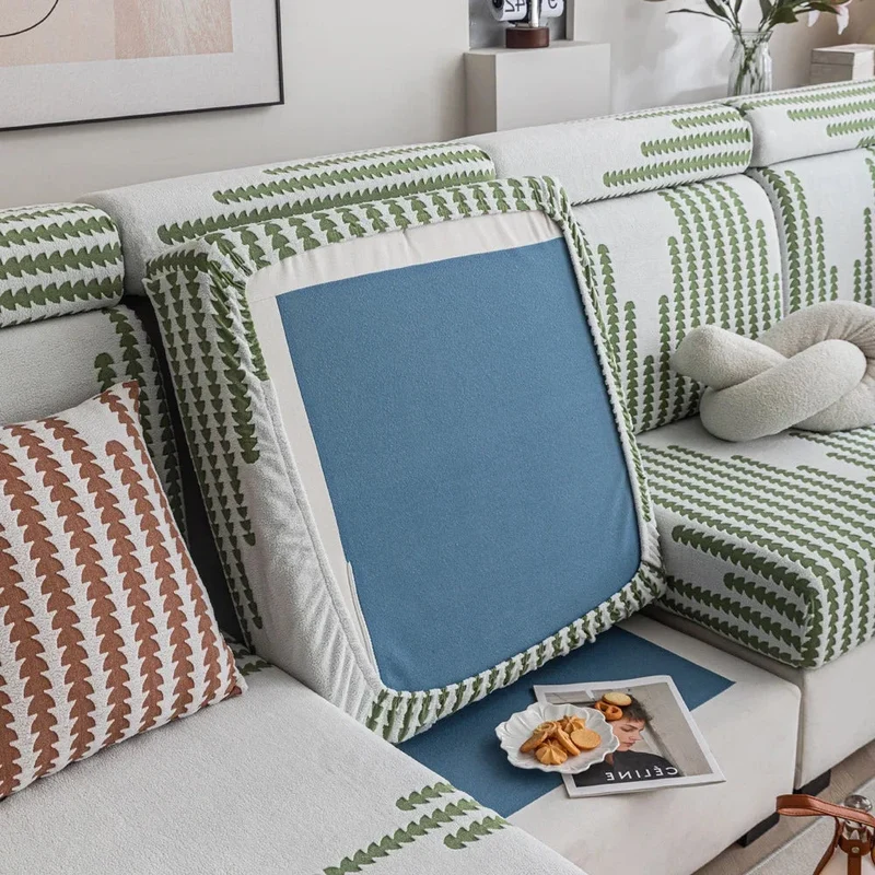 Housse de coussin de canapé renforcée texture laineuse qualité prémium