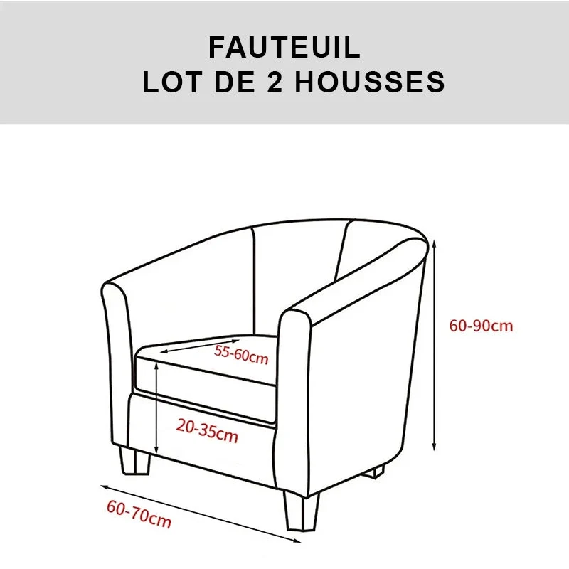 Housse de fauteuil cabriolet extensible - 17 motifs - Lot de 2 housses (Cadre et assise)