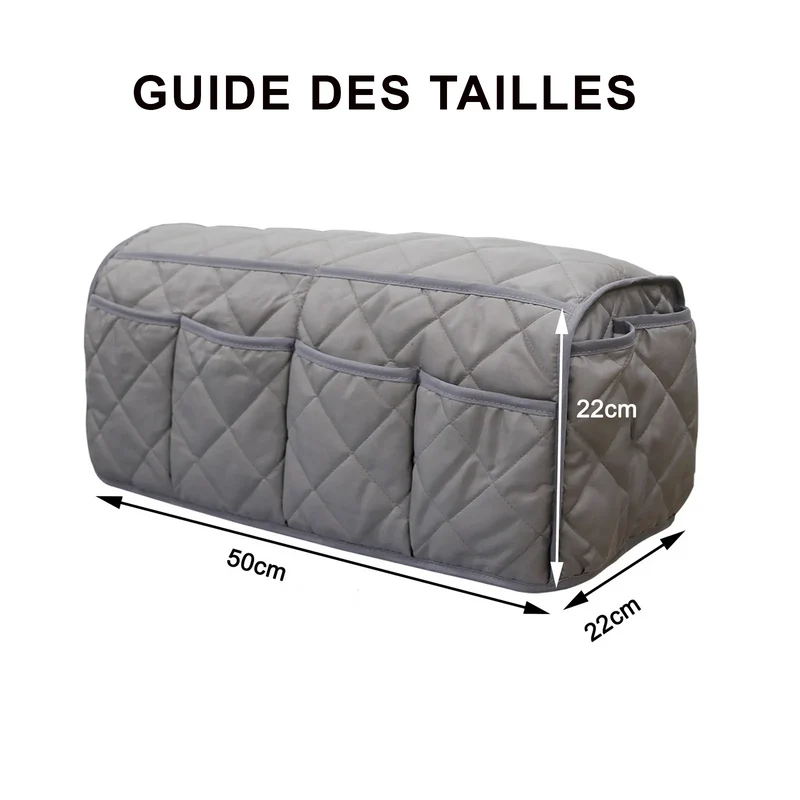 housse pour accoudoir de canapé et fauteuil imperméable 14 poches