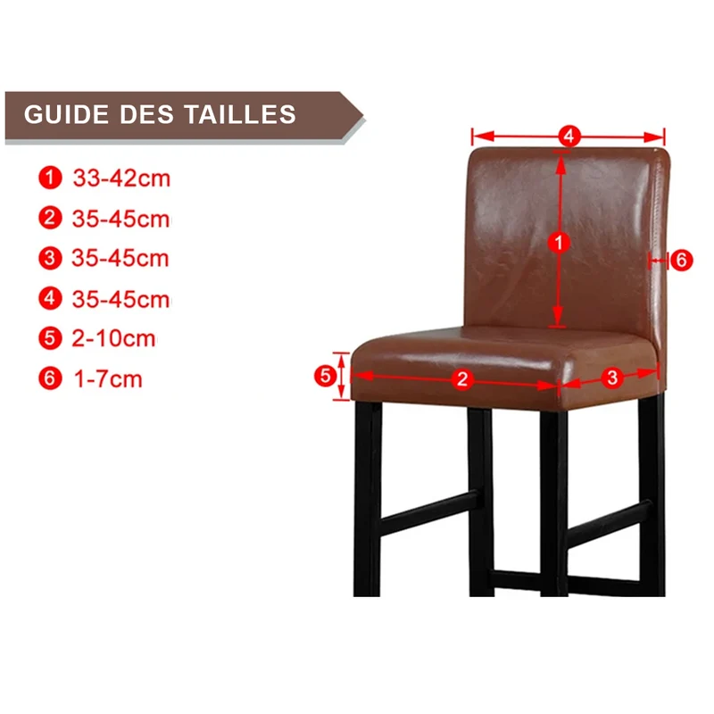 Housse pour tabouret de bar simili cuir imperméable