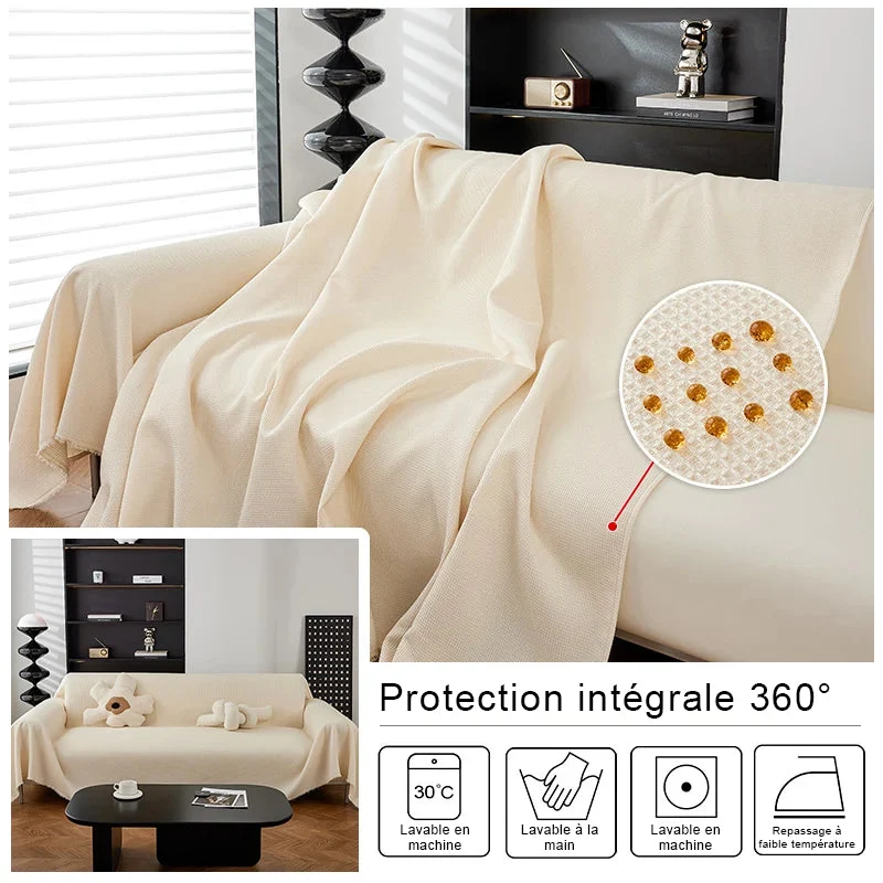 Jeté de canapé imperméable texture gaufrée
