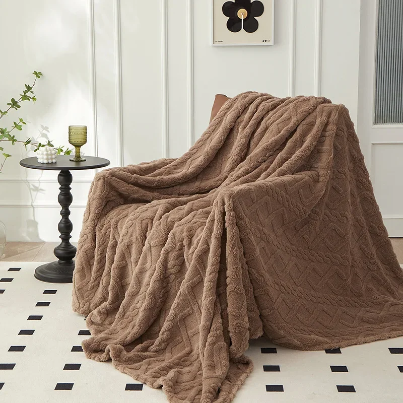 Plaid Canapé Polaire Marron