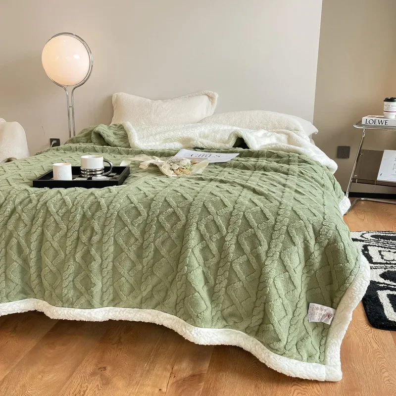 Plaid Canapé Polaire Vert