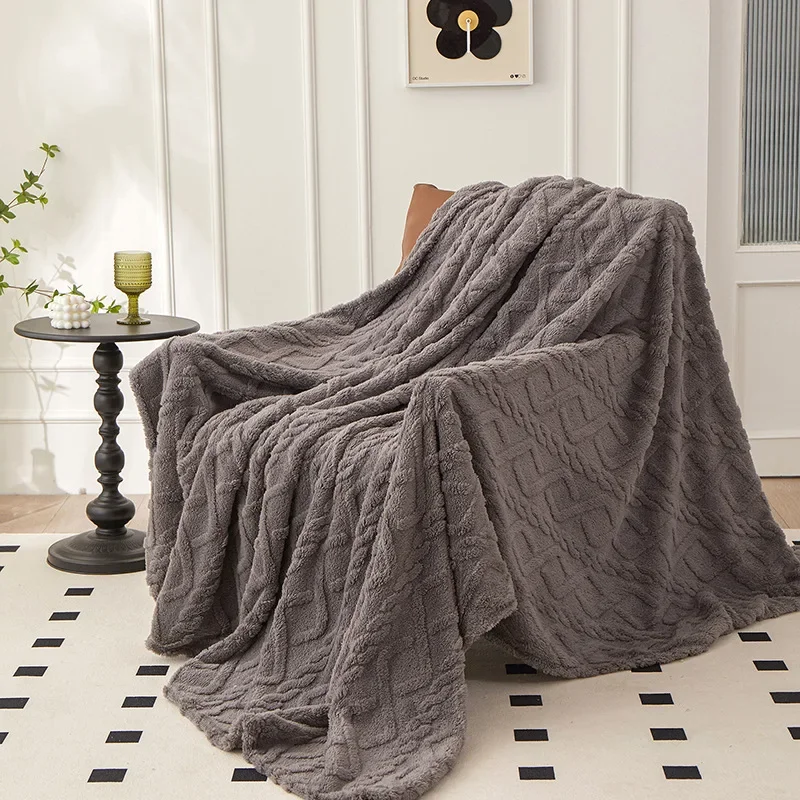 Plaid Canapé Polaire Gris Anthracite