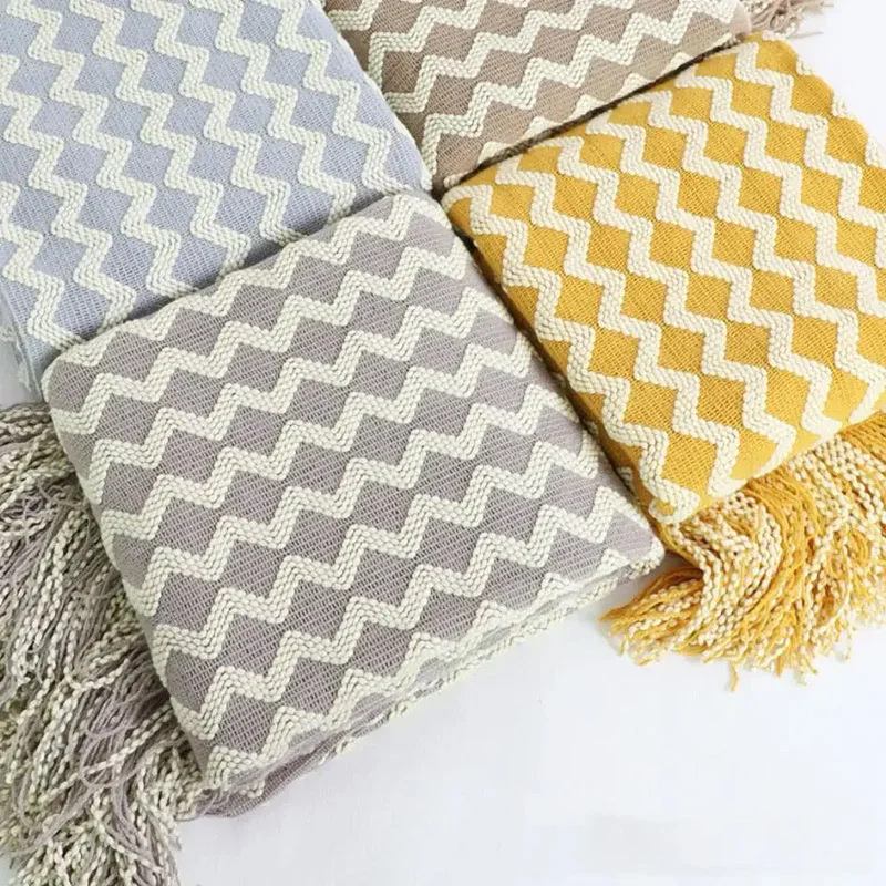 Plaid Jaune à Franges