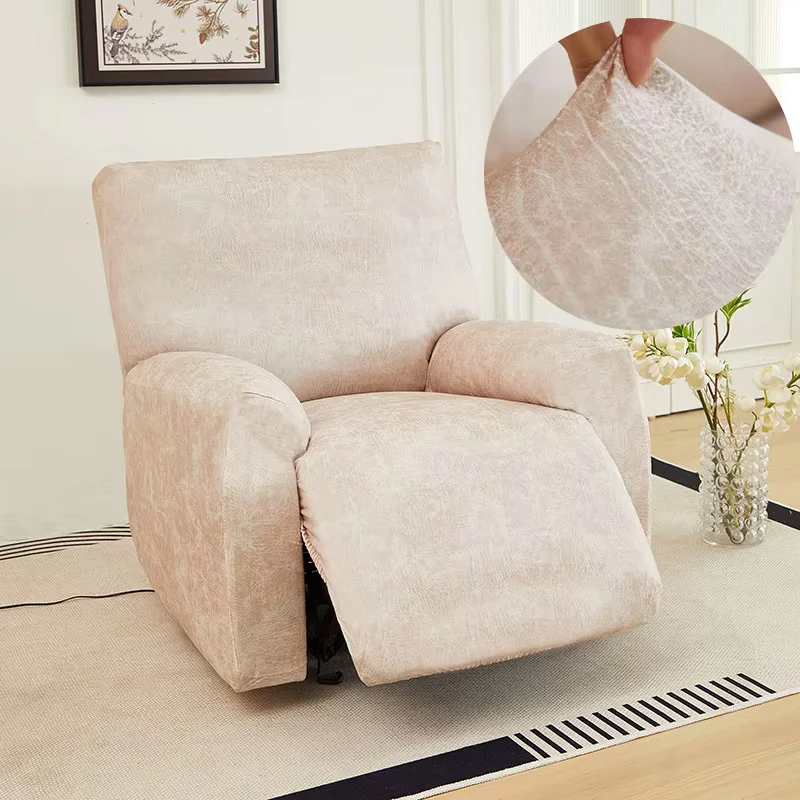 Housse de Fauteuil Relax En Similicuir Ivoire