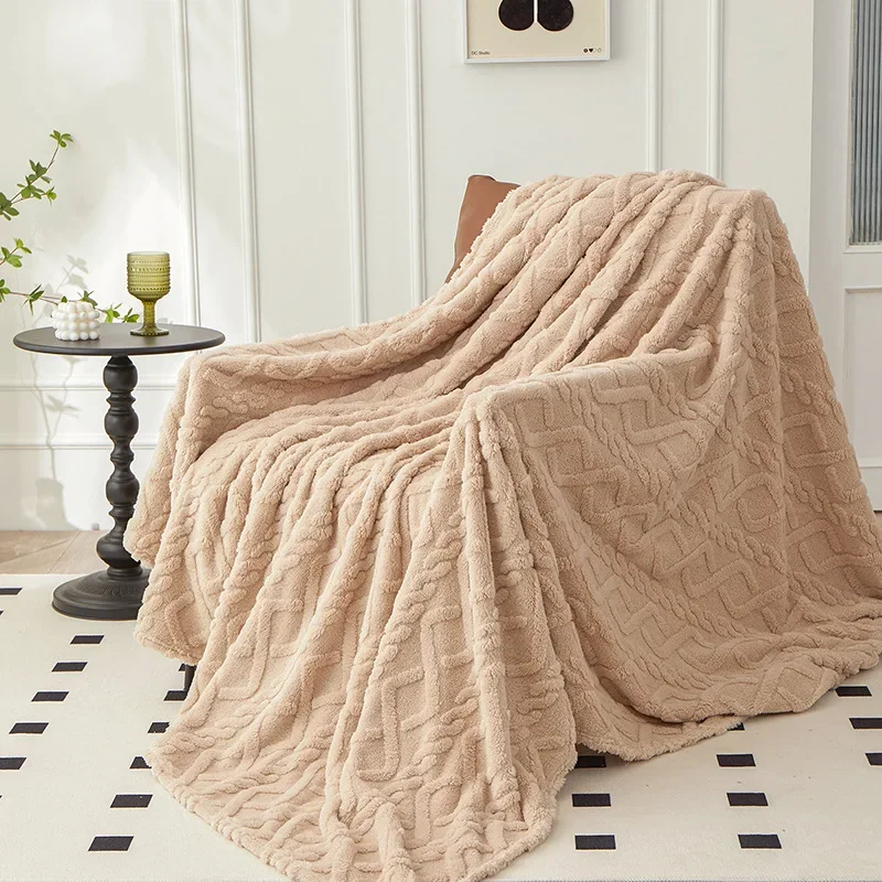 Plaid Canapé Polaire Camel
