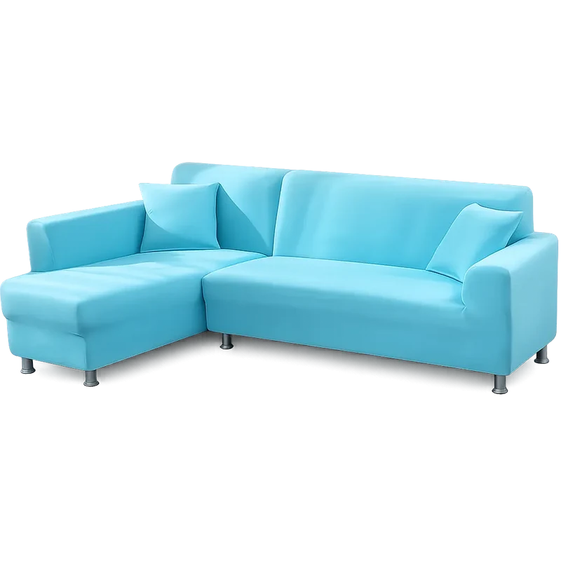 Housse de Canapé d’Angle Bleu Cyan