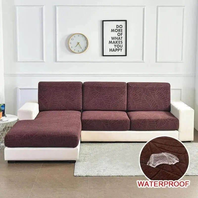 Housse de coussin D'assise & Dossier - Motif jacquard velours marron