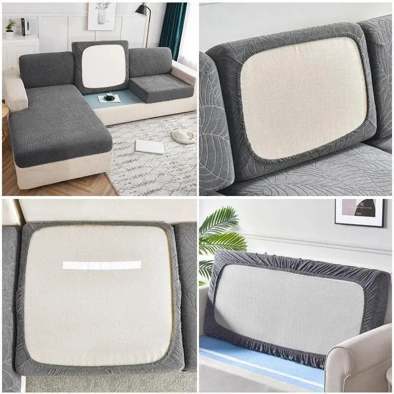 Housse de coussin D'assise & Dossier - Motif jacquard velours marron