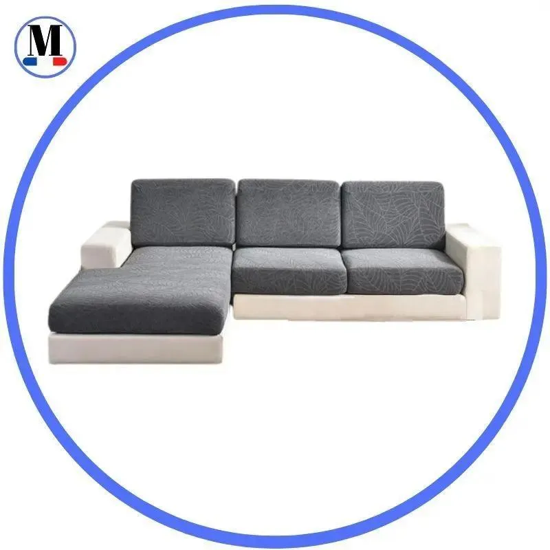 Housse Coussin D'assise & Dossier - Motif jacquard velours gris
