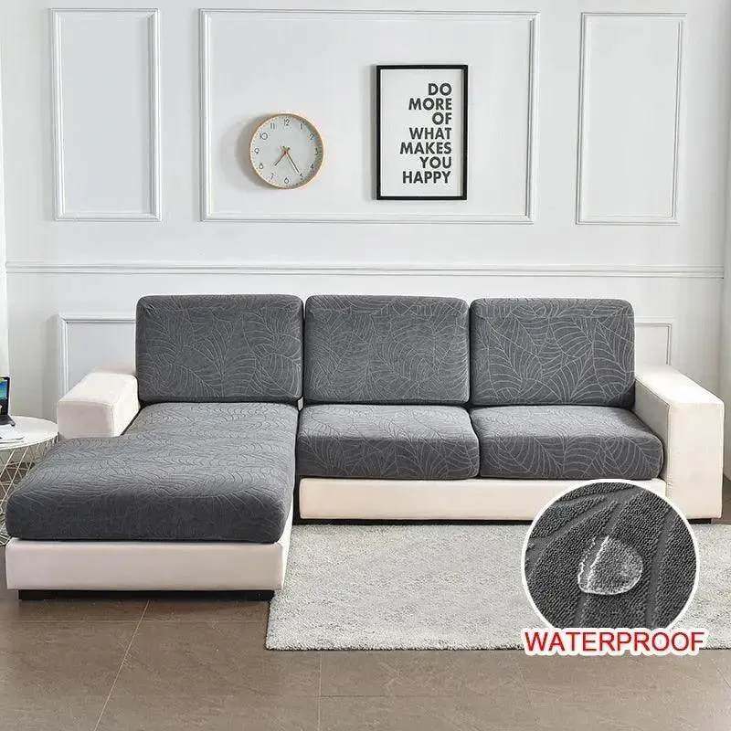 Housse Coussin D'assise & Dossier - Motif jacquard velours gris