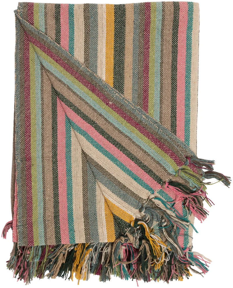 Multi stribet plaid i grøn – AU Maison