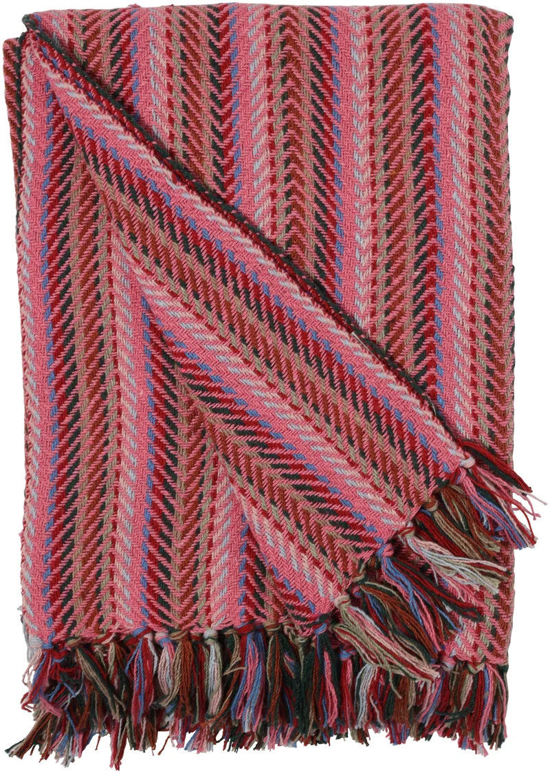 Zigzag Væv plaid i pink – AU Maison