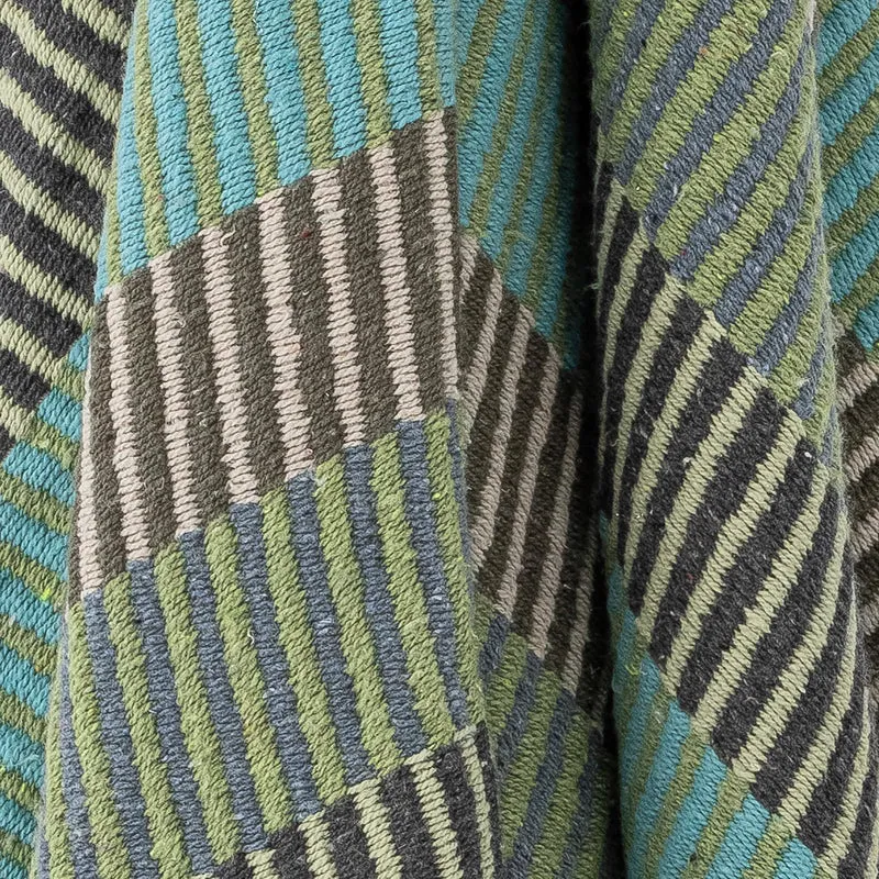 Isnel plaid i genanvendt bomuld, grønne striber – Creative Collection