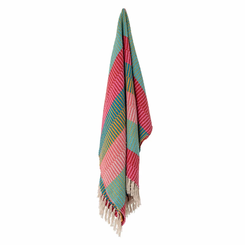 Isnel plaid i genanvendt bomuld, klude – Creative Collection