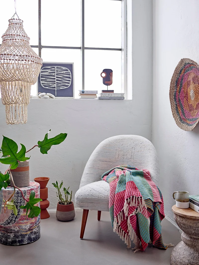 Isnel plaid i genanvendt bomuld, klude – Creative Collection