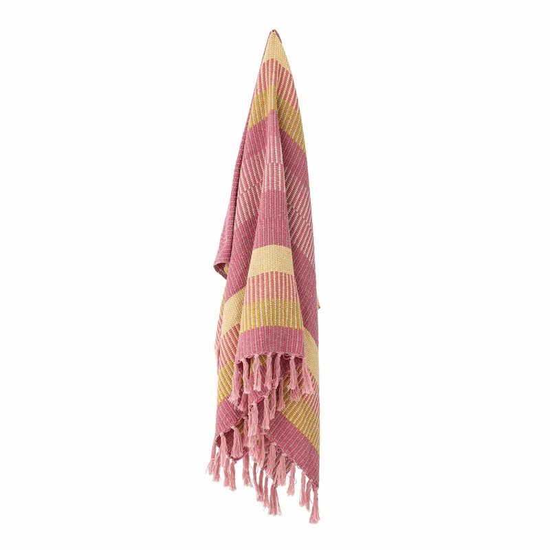 Isnel plaid i genanvendt bomuld, lyserøde striber – Creative Collection
