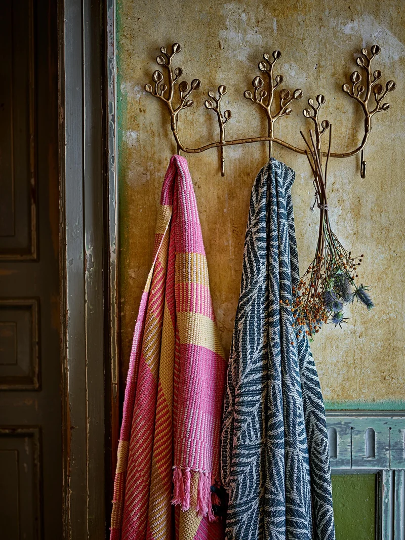Isnel plaid i genanvendt bomuld, lyserøde striber – Creative Collection