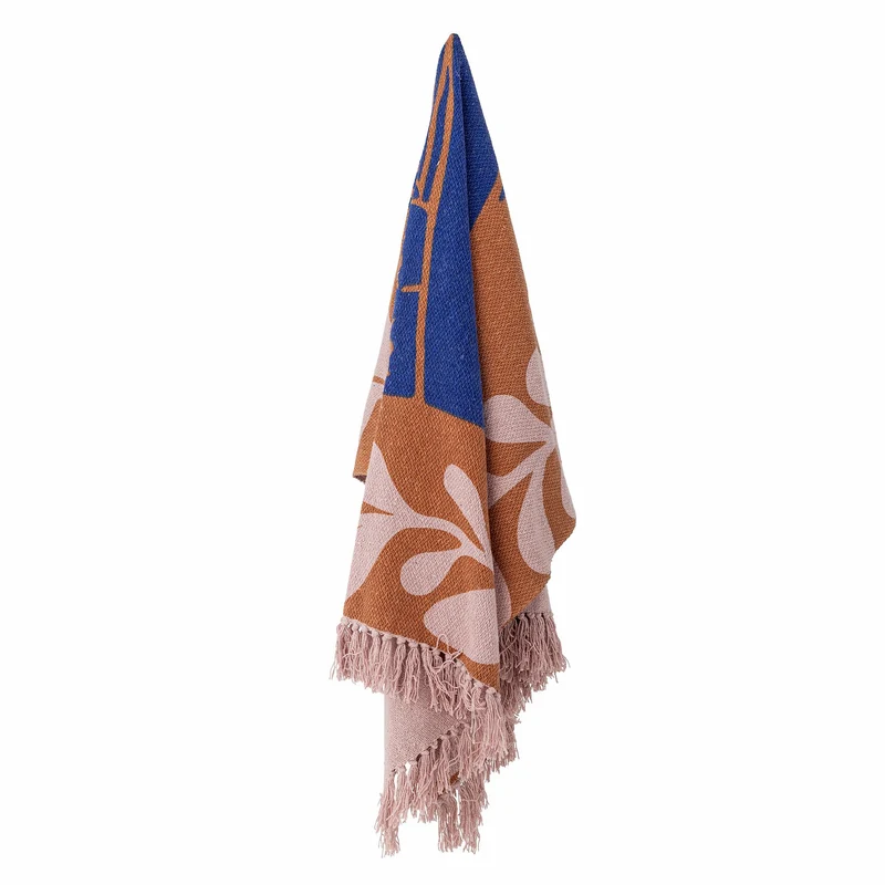 Atle plaid i genanvendt bomuld, brun – Bloomingville