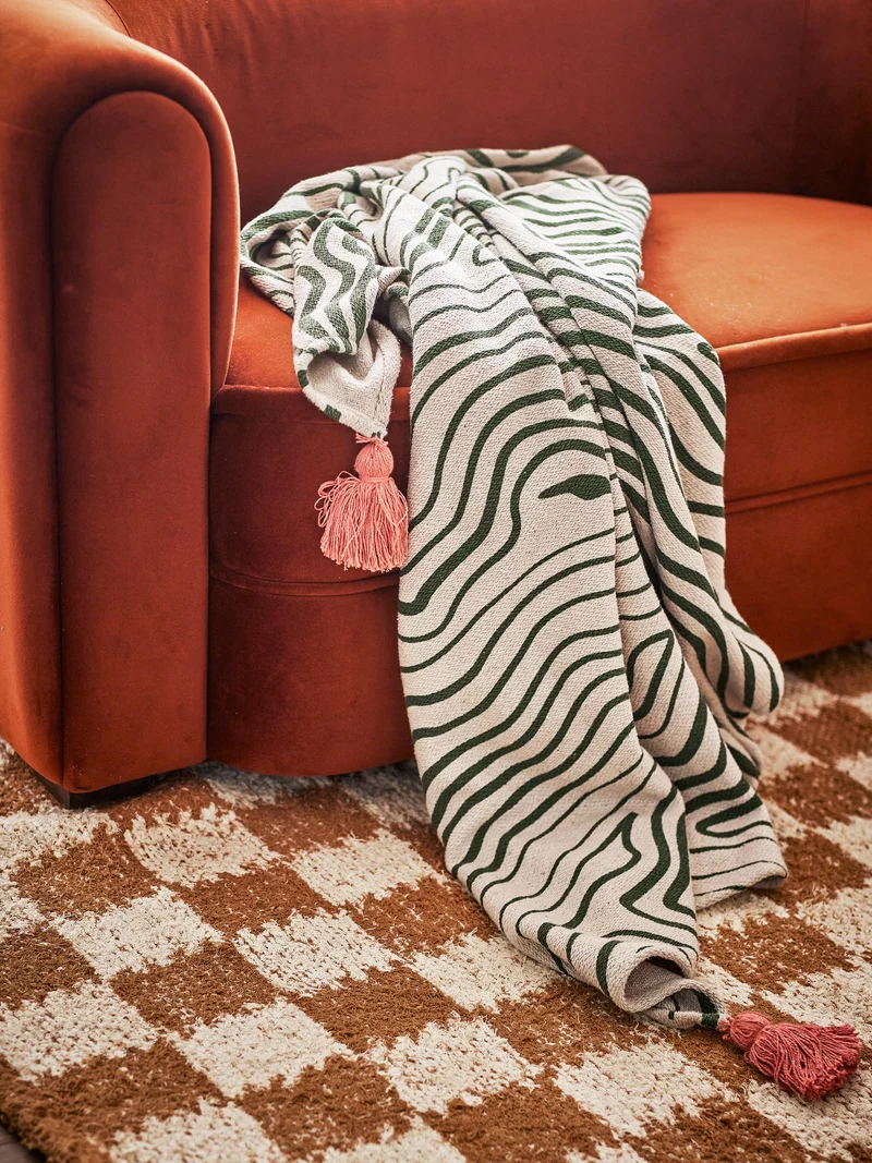 Woodsby striber plaid i genanvendt bomuld – Bloomingville