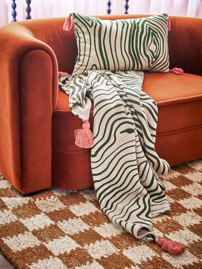 Woodsby striber plaid i genanvendt bomuld – Bloomingville
