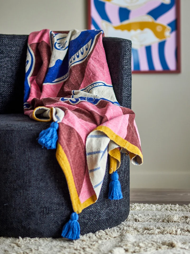 Remy plaid i genanvendt bomuld, stribet – Bloomingville