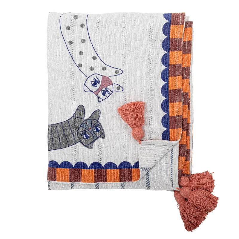 Missy katte plaid i genanvendt bomuld – Bloomingville