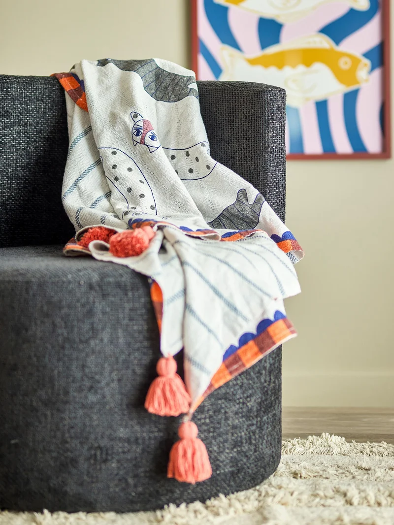 Missy katte plaid i genanvendt bomuld – Bloomingville